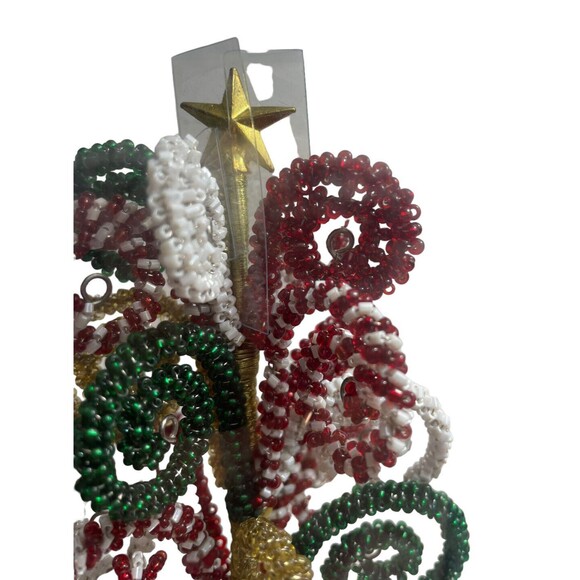 Pier 1 Beaded Christmas Star Topped Spiral Tree Wine Bottle Stopper Gold - Picture 8 of 8